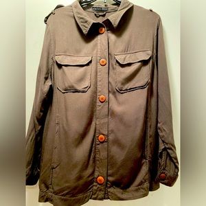 Harlow and Graham Military Style Button Front Blouse sz  L